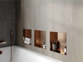 Mexen X-Wall-NR, polica na zapustenie bez príruby 30 x 30 cm, medená matná - 19C1303010