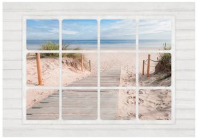 Artgeist Fototapeta - Window & beach Veľkosť: 250x175, Verzia: Standard