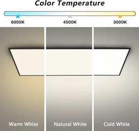 Brilagi - LED stmievateľné stropné svietidlo SLIMFRAME LED/80W/230V 120x60 cm čierne + diaľkové ovládanie