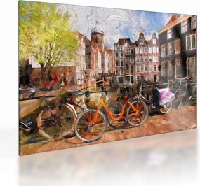 Sklenený obraz - Amsterdam, maľba (70x50 cm)