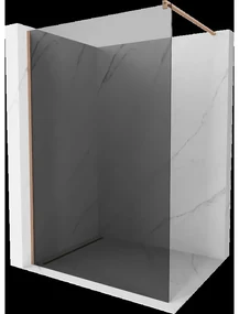 Mexen Kioto sprchová stena Walk-in 130 x 200 cm, grafit 8 mm, brúsená meď - 800-130-101-65-40