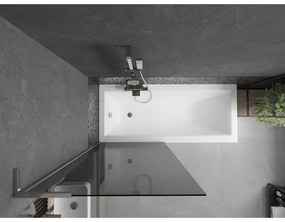 Mexen Next L, 1-krídlová vaňová zástena 80 x 150 cm, 6mm šedé sklo, chrómový profil, 895-080-000-03-40-01