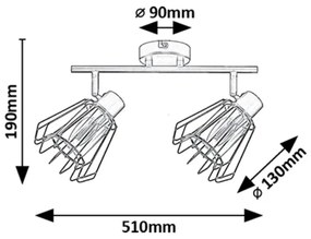 Rabalux 73068 - Bodové svietidlo EMERENCIA 2xE14/40W/230V