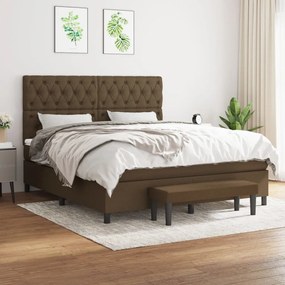 Boxspring posteľ s matracom tmavohnedá 160x200 cm látka 3136848