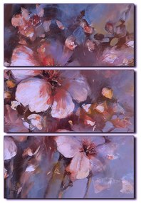 Obraz na plátne - Kvet mandlí, reprodukcia ručnej maľby - obdĺžnik 7273FB (105x70 cm)