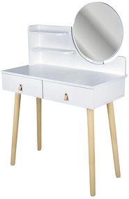 Dekorstudio Toaletný stolík so zrkadlom - SCANDI biely