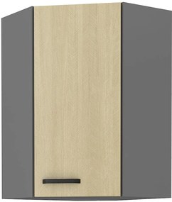 Horná rohová kuchynská skrinka Scarmi 60 60 GN 90 1F 45 (korpus: antracit + front: herringbone scandi). Vlastná spoľahlivá doprava až k Vám domov. 1134837