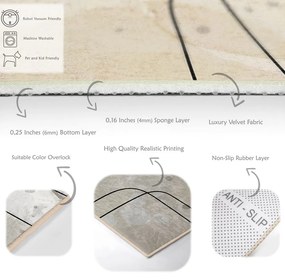 Sivo-krémový prateľný behúň 80x200 cm Simple Lines – Mila Home
