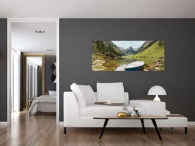 Obraz - Seealpsee, jazero Švajčiarska (120x50 cm)