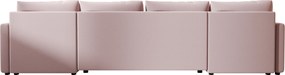 Rozkladacia sedacia súprava do U VENORIA 285x146 cm, púdrovo ružová + 2 vankúšiky ZDARMA