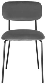 Jedálenská stolička LOUIS zamatová, čierna / grafitová
