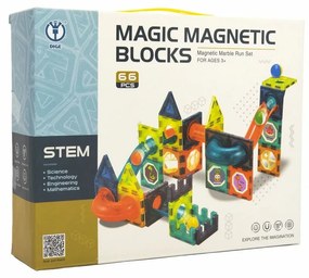 Magnetická stavebnica plast 66 ks v krabici 31 x 25 x 8 cm