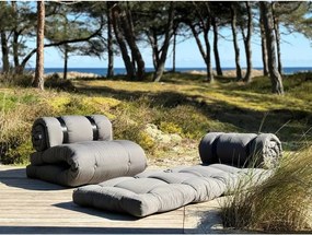 Tmavosivé rozkladacie kreslo vhodné do exteriéru Karup Design Design OUT™ Buckle Up Dark Grey