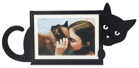 Čierny kovový stojací rámček 36x16 cm Hidden Cat – Balvi