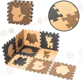 KIK Detská penová podložka puzzle EVA 9 dielov 85 x 85 cm