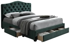 Manželská posteľ s roštom Kesada 180x200 cm - smaragdová (Velvet)