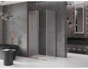 Mexen Velar L, sprchový kút s posuvnými dverami 110 x 85 cm, 8mm sklo námraza, ružové zlato, 871-110-085-33-60