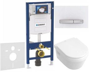 GEBERIT Duofix súprava 5v1 - inštalačný modul, závesné WC DirectFlush a Softclose sedátko VILLEROY &amp; BOCH Architectura, tlačítko Sigma50, 115.788.11.2 (chróm/biela), 111.300.00.5 NB8