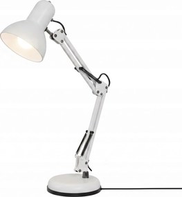 Smart LED Biela kovová stolná lampa nastaviteľná s klipom 1xE27