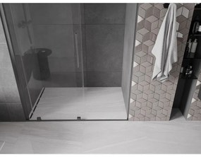 Mexen Velar, posuvné dvere do otvoru 130x200 cm, 8mm číre sklo, grafitová matná, 871-130-000-01-66