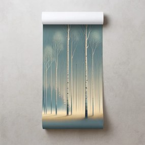 Tapeta zasnežený les v hmle