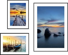 Obrazy v súprave 3 ks Seaside Sunset – knor
