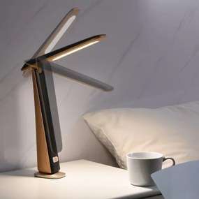 LED stmievateľná nabíjateľná stolová lampa TOP LED/4W/5V 1800 mAh 3000/4000/5000K hnedá/čierna