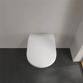 VILLEROY &amp; BOCH Subway 2.0 Comfort závesné WC s hlbokým splachovaním bez vnútorného okraja, 410 x 580 mm, biela alpská, s povrchom CeramicPlus, 4609R0R1