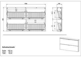 Sivý výklopný/závesný botník Valega - Germania