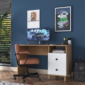 Psací stůl Hanis 120 cm ořech/bílý
