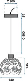 Toolight - Elegantná stropná lampa 1xE27 APP207, chrómová, OSW-00402