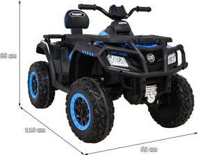Ramiz Štvorkolka XT-Speed pre deti modrá + pohon 4x4 + EVA kolesá + pomalý štart + MP3 rádio + LED