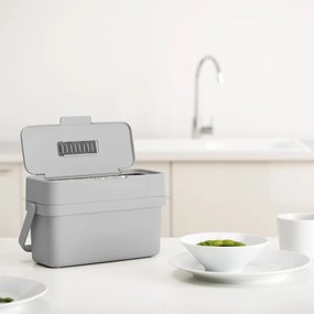 Sivá nádoba na kompostovateľný odpad 4 l Duo – Joseph Joseph