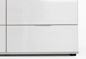 Zásuvková komoda New York D, biela / biely lesk