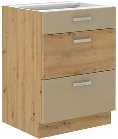 Skrinka do kuchyne Artisan cappuccino lesk 60D 3S BB