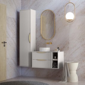 Závěsná koupelnová skříňka Avila 38 cm kašmírová/zlatá