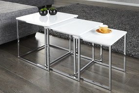 Sada 3 konferenčných stolíkov New Elements biela 40cm