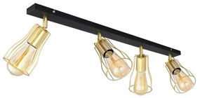 Bodové svietidlo TUBE 4xE27/15W/230V zlatá/čierna