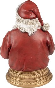 Vianočná dekorácia socha Santa s darčekmi a medvedíkom - 22*18*29 cm