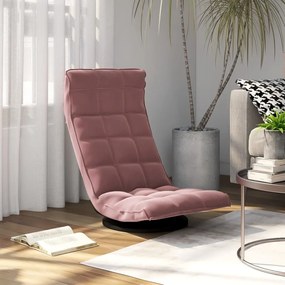 Otočná podlahová stolička ružová zamatová 336568