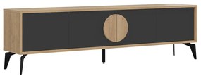 TV stolík v dekore duba v čierno-prírodnej farbe 180x51 cm Vae – Marckeric