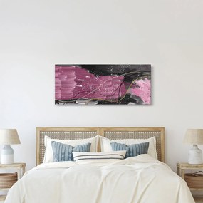 Obraz - Ružovo-čierna abstrakcia (120x50 cm)