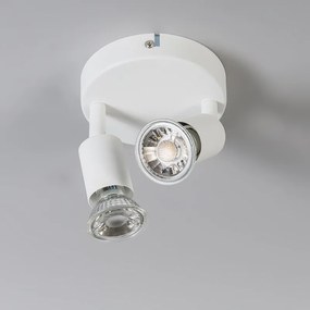 Moderný reflektor biely naklápací okrúhly 2-svetlo - Jeany