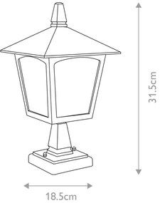 Elstead - Vonkajšia lampa YORK 1xE27/100W/230V IP43