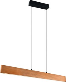 LED závesné svietidlo v prírodnej farbe s dreveným tienidlom Edgewood – Trio