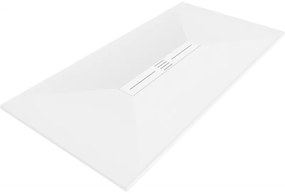 Mexen Toro, SMC obdĺžniková sprchová vanička 160 x 70 cm, biela, biela krytka, 43107016-W