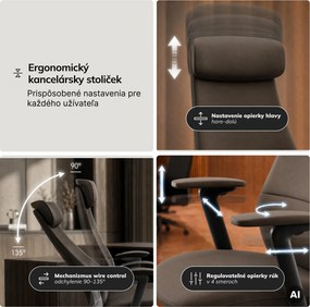 Kreslo kancelárske čalúnené riaditeľské hnedé: COMMAND