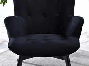 Relaxačné kreslo Florentino (čierny zamat + čierna). Akcia -20%. Vlastná spoľahlivá doprava až k Vám domov. 1135720