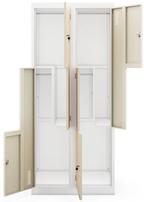 Kovová skriňa JULIA, 800 x 1850 x 450 mm, Eco Design: biela/dub sonoma