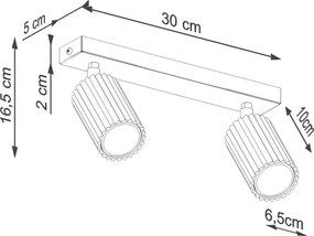 Taupe kovové bodové svietidlo 6,5x30 cm Gleam – Sollux